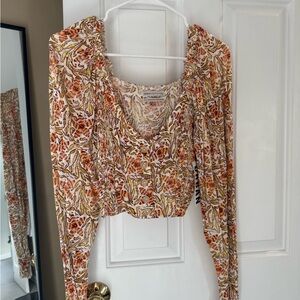 Urban Outfitters Pink and Orange Cropped Top